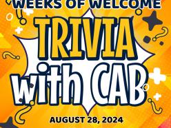 trivia with CAB on August 28, 2024 from 12 to 1 p.m.